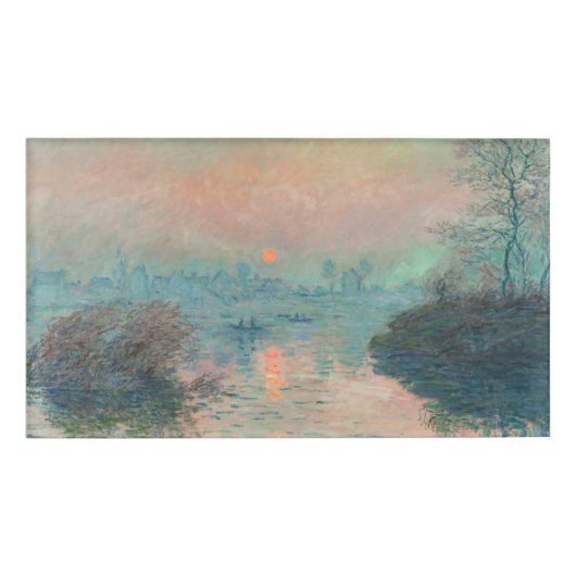 Monet Zonsondergang op de Seine Fine Art Impressio Naambadge (Voorkant)