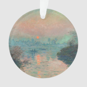 Monet Zonsondergang op de Seine Fine Art Impressio Ornament