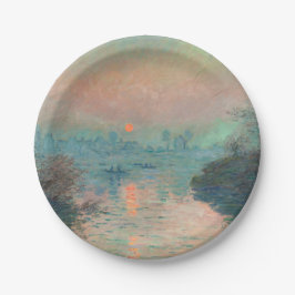 Monet Zonsondergang op de Seine Fine Art Impressio Papieren Bordje