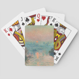 Monet Zonsondergang op de Seine Fine Art Impressio Pokerkaarten