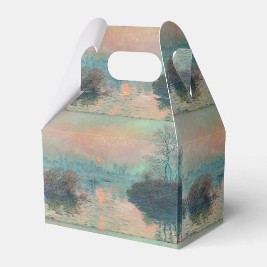 Monet Zonsondergang Seine Fijne Kunst Impressionis Bedankdoosjes (Voorkant Zijde)