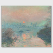 Monet Zonsondergang Seine Fijne Kunst Impressionis Cadeaupapier (Vlak)