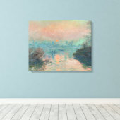 Monet Zonsondergang Seine Fijne Kunst Impressionis Canvas Afdruk (Insitu (Houten vloer))