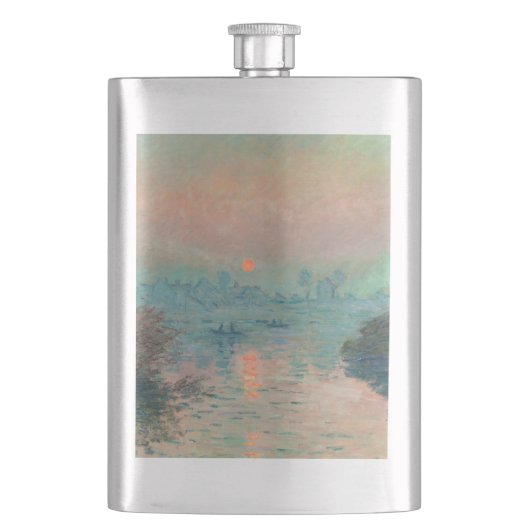 Monet Zonsondergang Seine Fijne Kunst Impressionis Flacon (Voorkant)