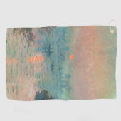 Monet Zonsondergang Seine Fijne Kunst Impressionis Golfhanddoek (Horizontaal)