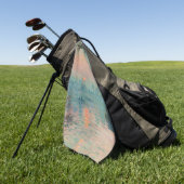 Monet Zonsondergang Seine Fijne Kunst Impressionis Golfhanddoek (Groen)