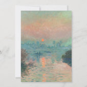 Monet Zonsondergang Seine Fijne Kunst Impressionis Kaart (Achterkant)