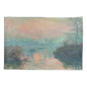 Monet Zonsondergang Seine Fijne Kunst Impressionis Kussensloop (Achterkant)