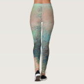 Monet Zonsondergang Seine Fijne Kunst Impressionis Leggings (Achterkant)