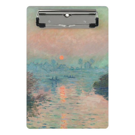 Monet Zonsondergang Seine Fijne Kunst Impressionis Mini Klembord (Voorkant)
