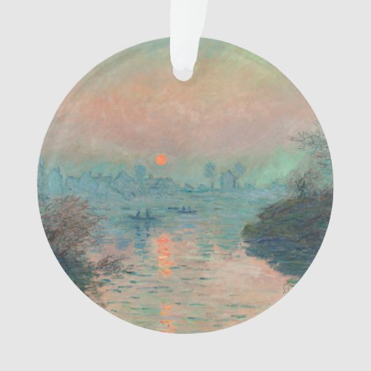 Monet Zonsondergang Seine Fijne Kunst Impressionis Ornament (voorkant)