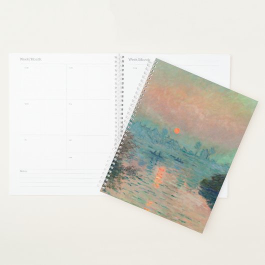 Monet Zonsondergang Seine Fijne Kunst Impressionis Planner (Display)