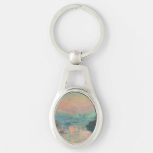 Monet Zonsondergang Seine Fijne Kunst Impressionis Sleutelhanger