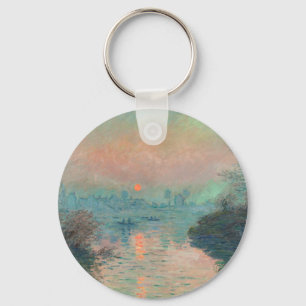 Monet Zonsondergang Seine Fijne Kunst Impressionis Sleutelhanger