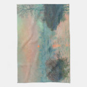 Monet Zonsondergang Seine Fijne Kunst Impressionis Theedoek (Verticaal)