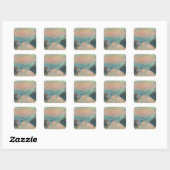 Monet Zonsondergang Seine Fijne Kunst Impressionis Vierkante Sticker (Vel)
