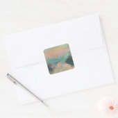 Monet Zonsondergang Seine Fijne Kunst Impressionis Vierkante Sticker (Envelop)