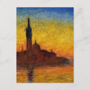 Monet Zonsondergang Venetië Kleurrijk Impressionis Briefkaart