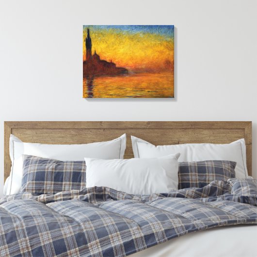 Monet Zonsondergang Venetië Kleurrijk Impressionis Canvas Afdruk (Insitu (Slaapkamer))