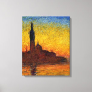 Monet Zonsondergang Venetië Kleurrijk Impressionis Canvas Afdruk