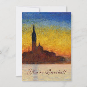 Monet Zonsondergang Venetië Kleurrijk Impressionis Kaart