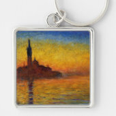 Monet Zonsondergang Venetië Kleurrijk Impressionis Sleutelhanger (Voorkant)