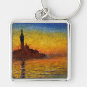 Monet Zonsondergang Venetië Kleurrijk Impressionis Sleutelhanger