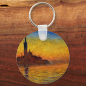 Monet Zonsondergang Venetië Kleurrijk Impressionis Sleutelhanger (Voorkant)