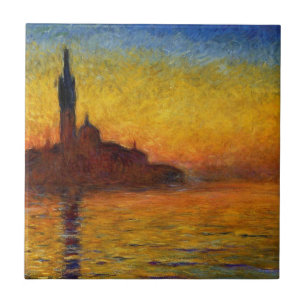 Monet Zonsondergang Venetië Kleurrijk Impressionis Tegeltje