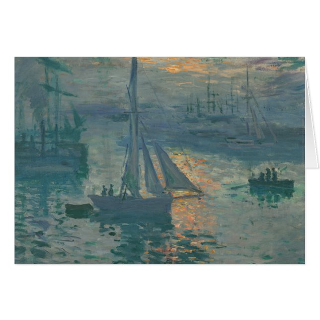 Monet Zonsopgang Mariene Impressionisme Schilderij (Voorkant Horizontaal)