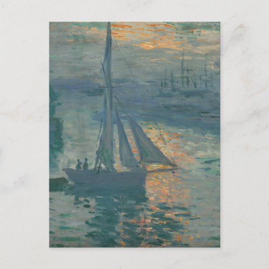 Monet Zonsopgang Mariene Impressionisme Schilderij Briefkaart (Voorkant)