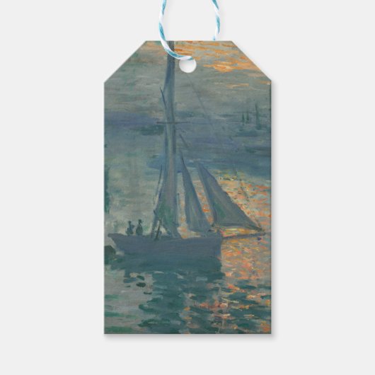 Monet Zonsopgang Mariene Impressionisme Schilderij Cadeaulabel (Voorkant)