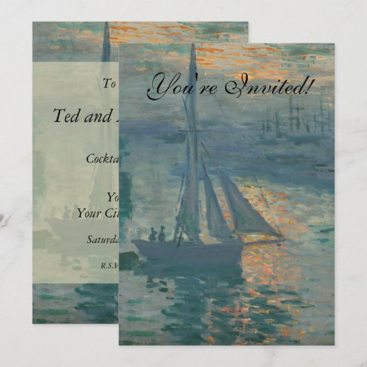 Monet Zonsopgang Mariene Impressionisme Schilderij Kaart (Voorkant / Achterkant)