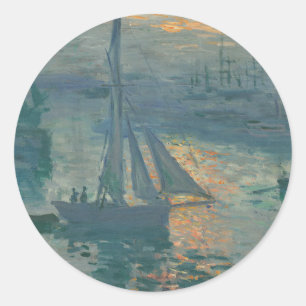 Monet Zonsopgang Mariene Impressionisme Schilderij Ronde Sticker