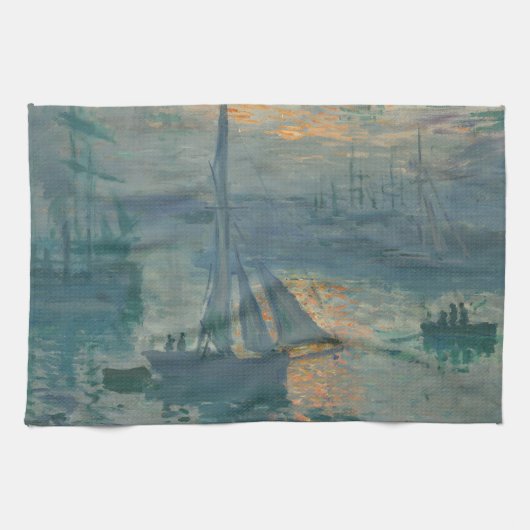 Monet Zonsopgang Mariene Impressionisme Schilderij Theedoek (Horizontaal)