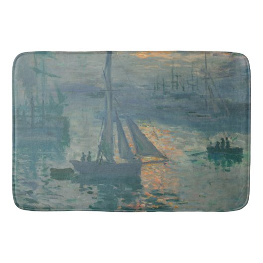 Monet Zonsopgang Maritiem Impressionisme Schilderi Badmat (Voorkant)