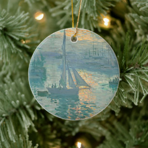 Monet Zonsopgang Zeilend Kunstornament Keramisch Ornament
