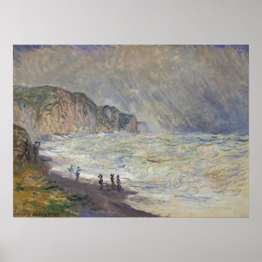 Monet - zwaar Zee in Pourville Poster (Voorkant)