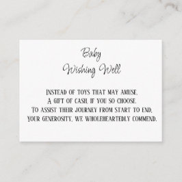 Monetaire bijdrage Baby die goed wenst Informatiekaartje