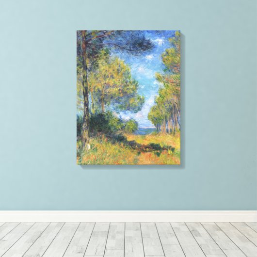 monetalley van Fir Trees in Varengeville Canvas Afdruk (Insitu (Houten vloer))