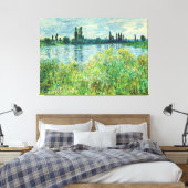 Monetbanken van de Seine te Vetheuil Canvas Afdruk (Insitu (Slaapkamer))