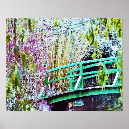 Monetbrug met bloemen poster (Voorkant)