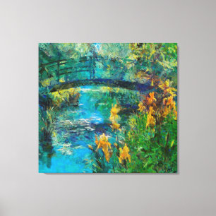 Monetbrug met iris canvas afdruk