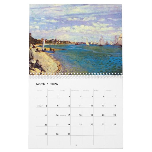 Monets Beaches Art Calendar 2016 Kalender (Mar 2026)
