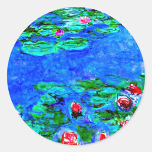 Monet's beroemde schilderij, Water Lilies (macro-u Ronde Sticker
