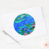 Monet's beroemde schilderij, Water Lilies (macro-u Ronde Sticker (Envelop)
