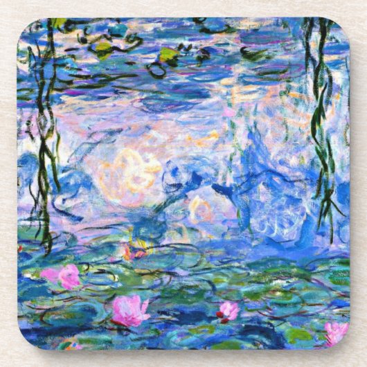 Monet's beroemde Waterlelies (roze) Drankjes Onderzetter (Voorkant)