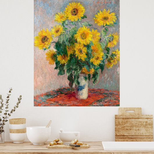 Monet's Bouquet of Sunflower Poster (Keuken)