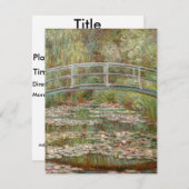 Monet's "Bridge Over a Pond of Water Lilies" 1899 Kaart (Voorkant / Achterkant)