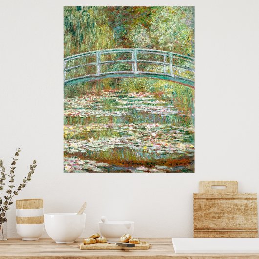 Monet's Brug over een waterpoel Poster (Keuken)